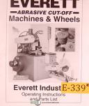 Everett-Everett Industries Abrasive Cut-Off Machine, Operators Instruct & Parts Manual-12-01